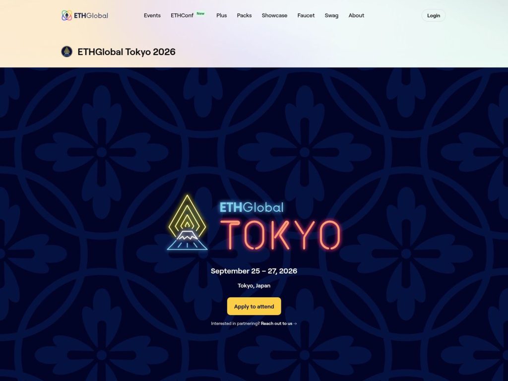 ETHGlobal Tokyo 2026 website