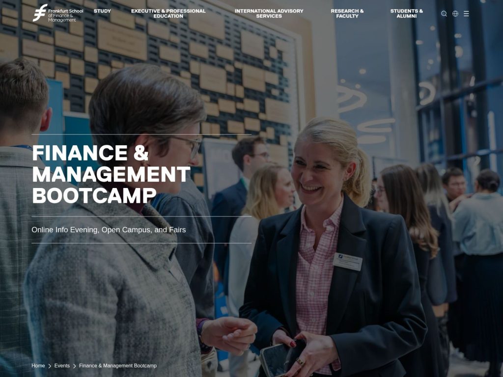 Finance & Management Bootcamp website