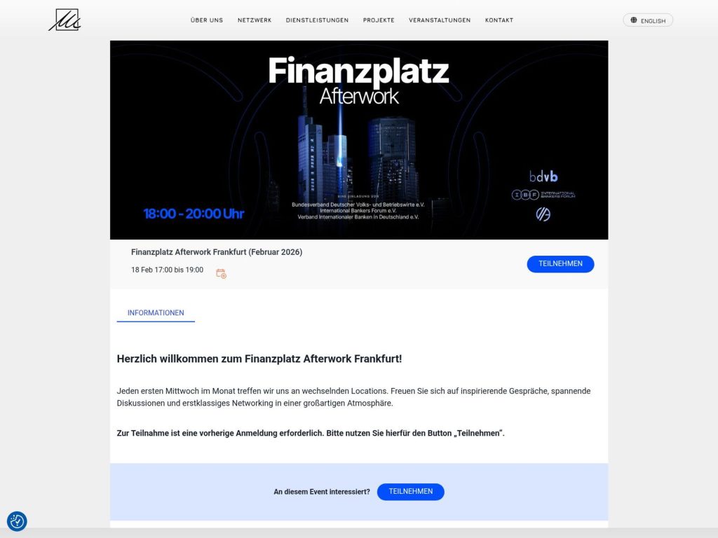 Finanzplatz Afterwork Frankfurt (Februar 2026) website