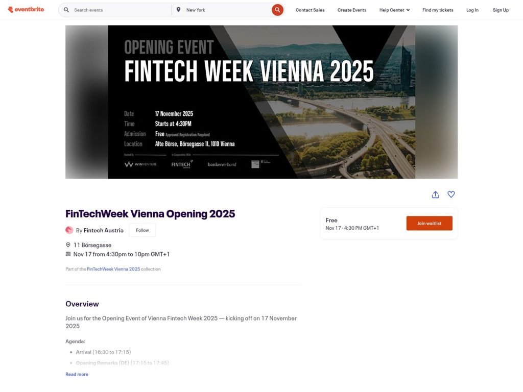 FinTechWeek Vienna Opening 2025 - Event screenshot