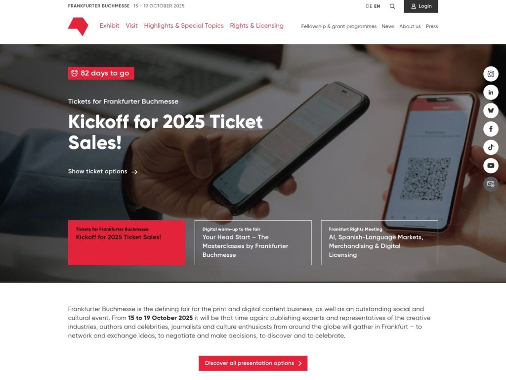 Frankfurt Book Fair 2026 website