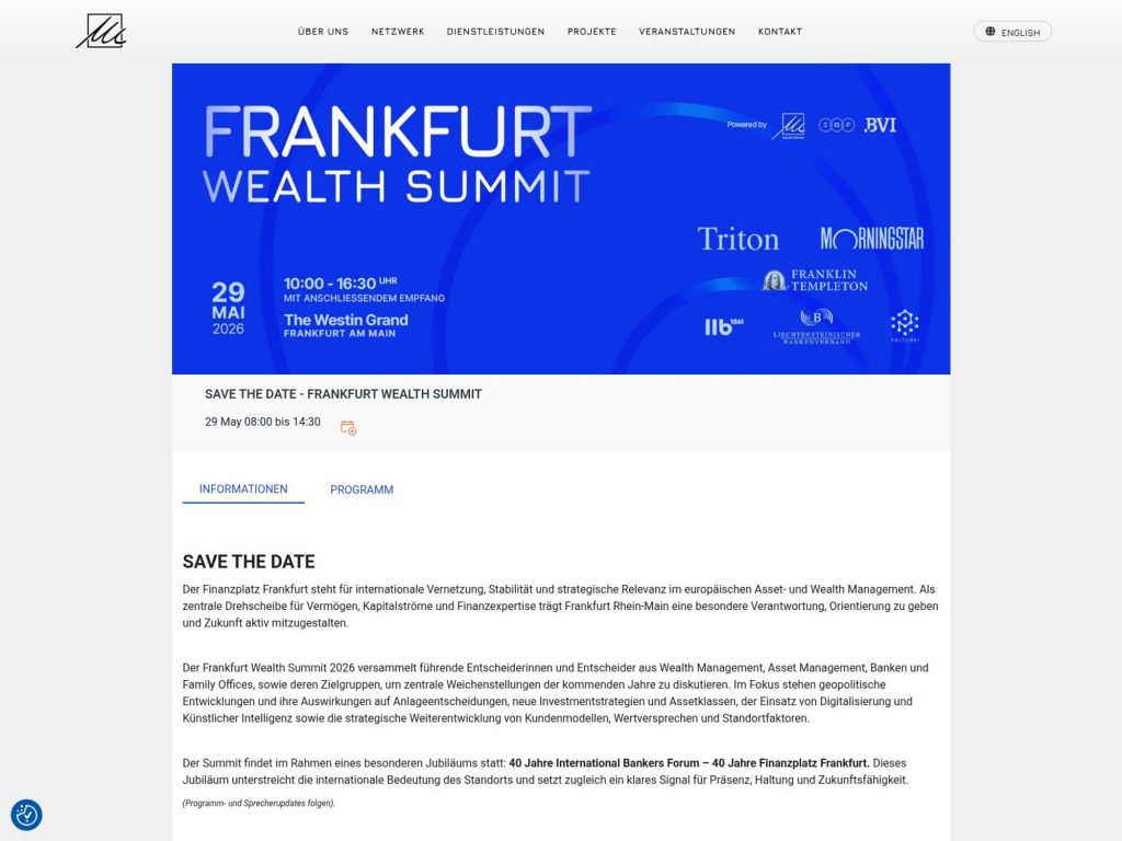 Frankfurt Wealth Summit website