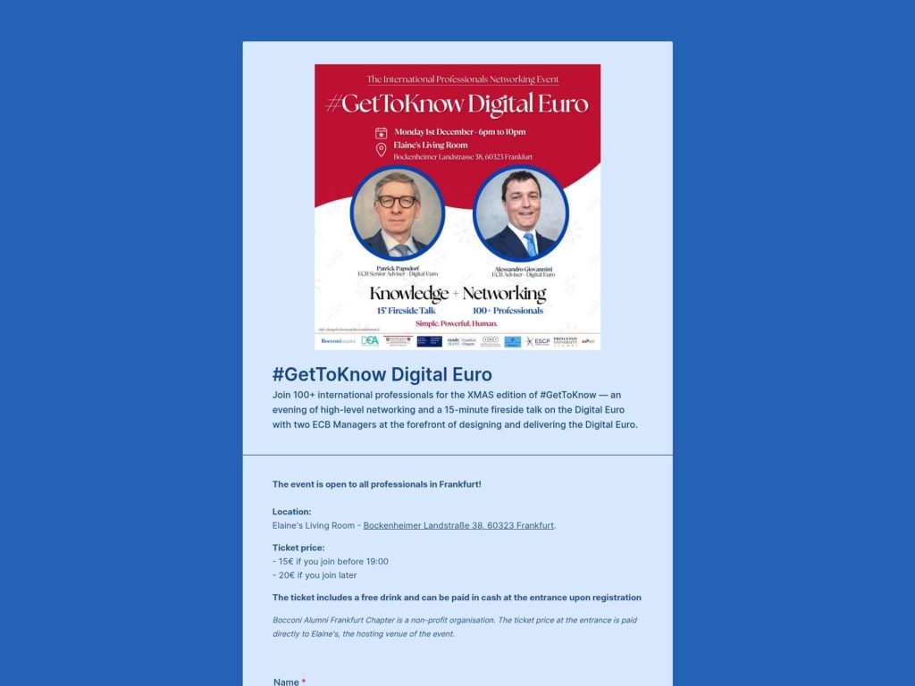 #GetToKnow Digital Euro - Event screenshot