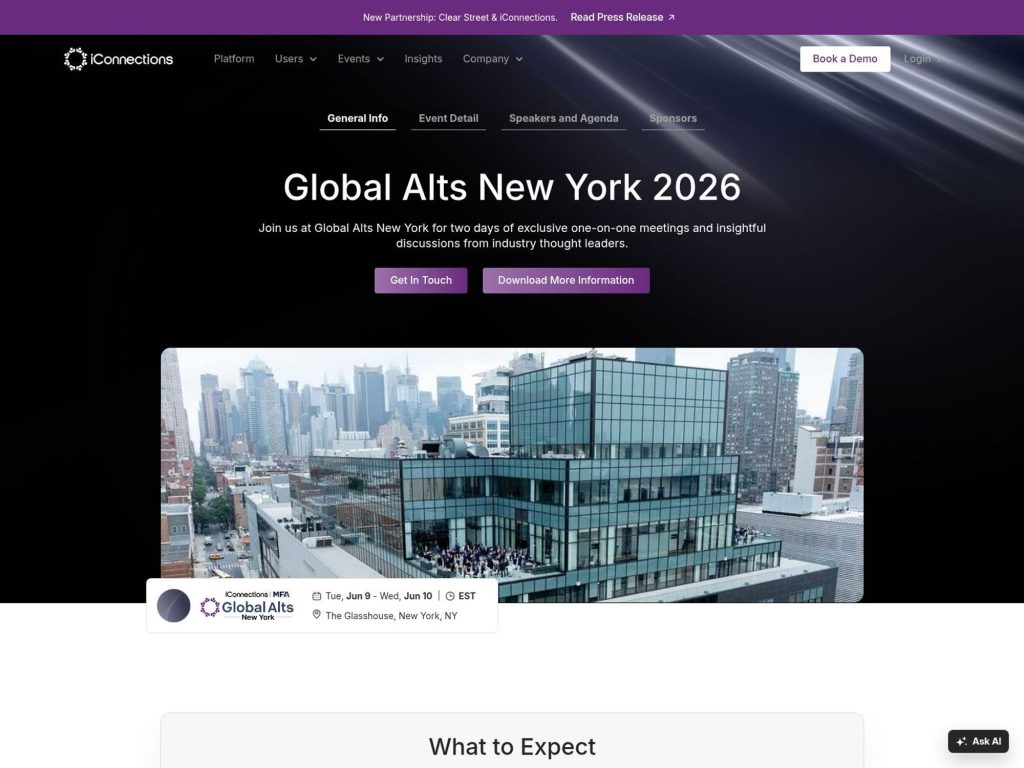 Global Alts New York 2026 website