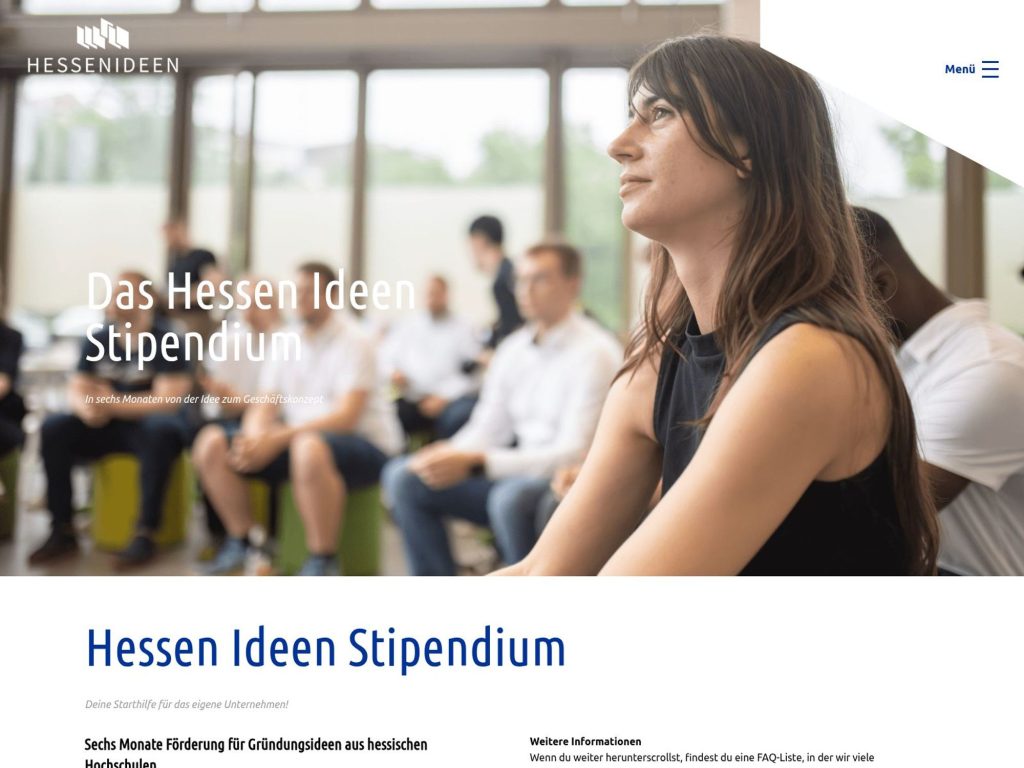 Hessen Ideen Stipendium website