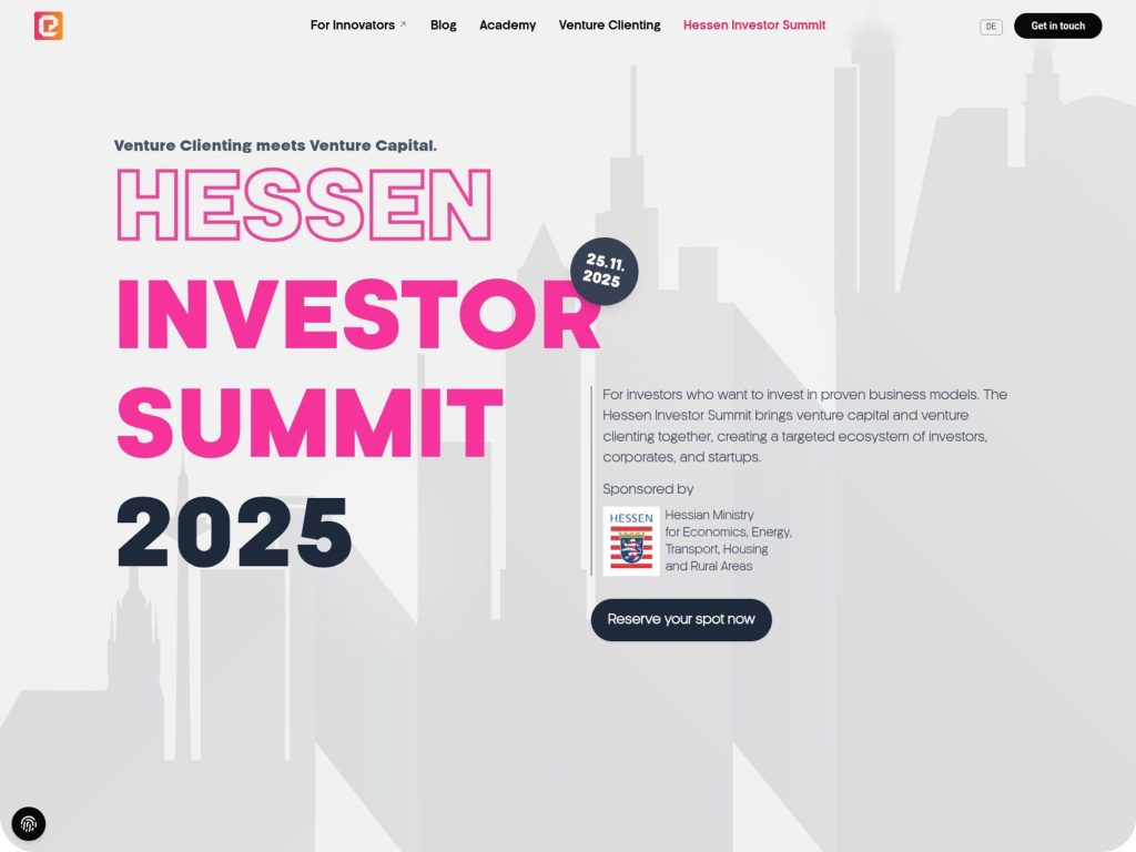 Hessen Investor Summit 2025 - Venture Clienting meets Venture Capital. - Event screenshot