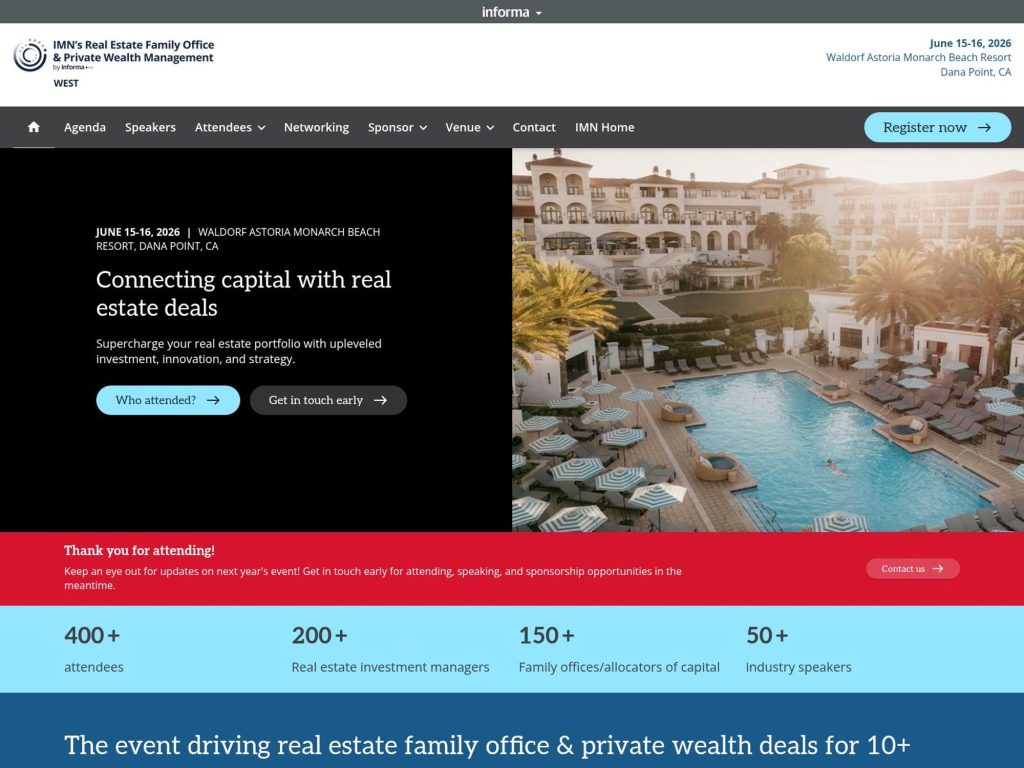 IMN Real Estate Family Office & Private Wealth West website