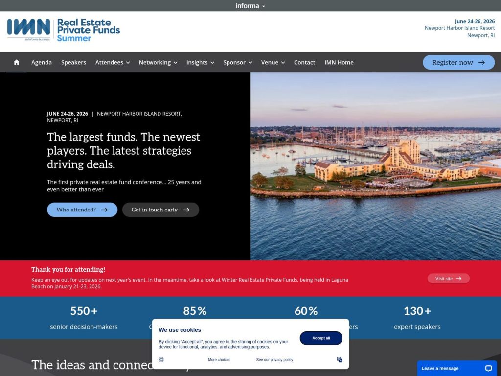 IMN Real Estate Private Funds Summer website