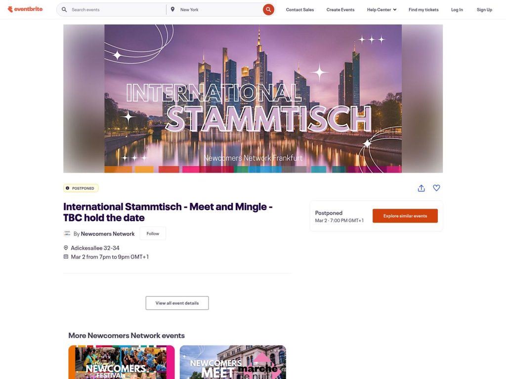 International Stammtisch - Meet and Mingle website