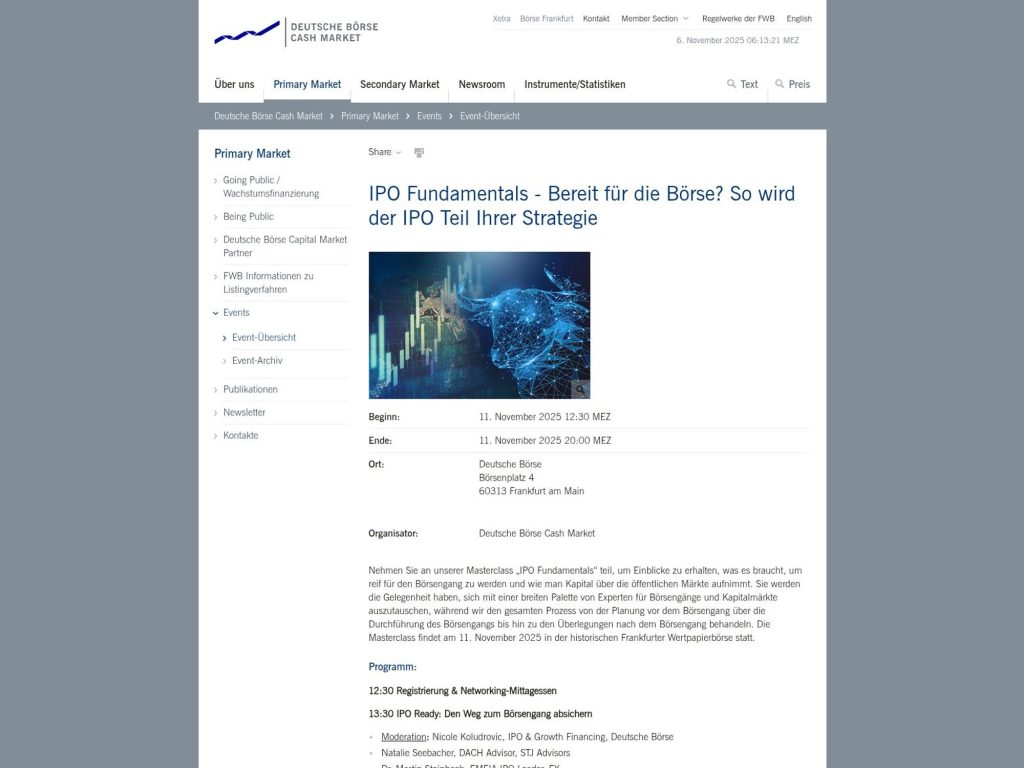 IPO Fundamentals - Bereit für die Börse? So wird der IPO Teil Ihrer Strategie - Event screenshot