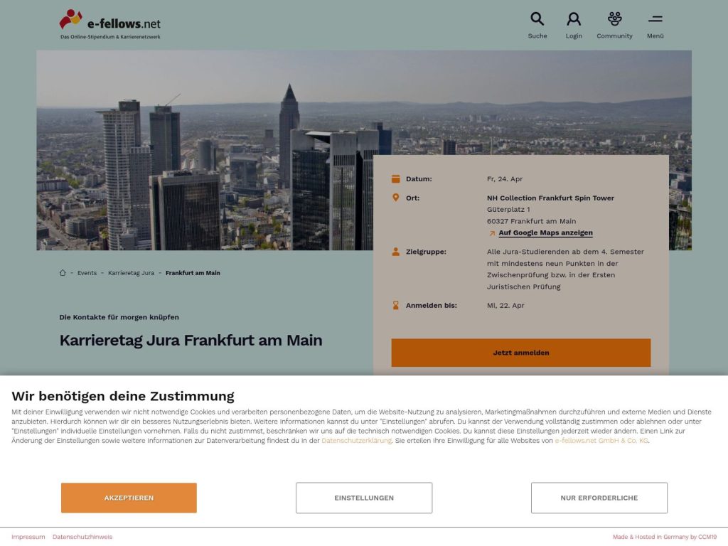 Karrieretag Jura Frankfurt am Main website