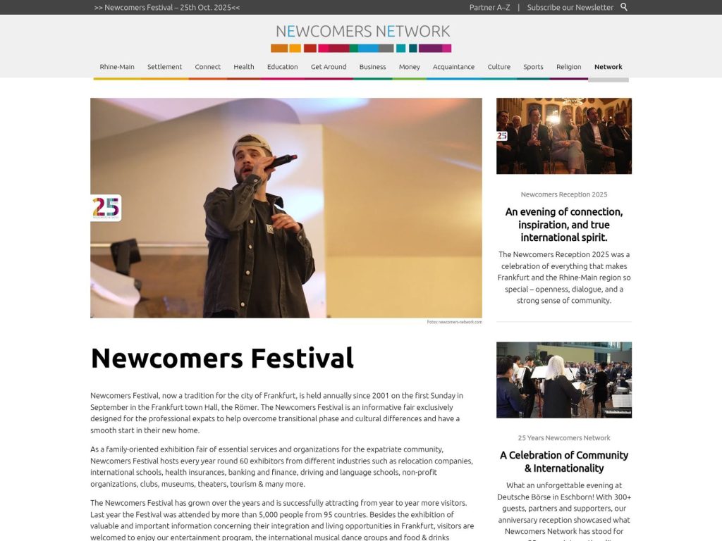 Newcomers Festival 2026 website