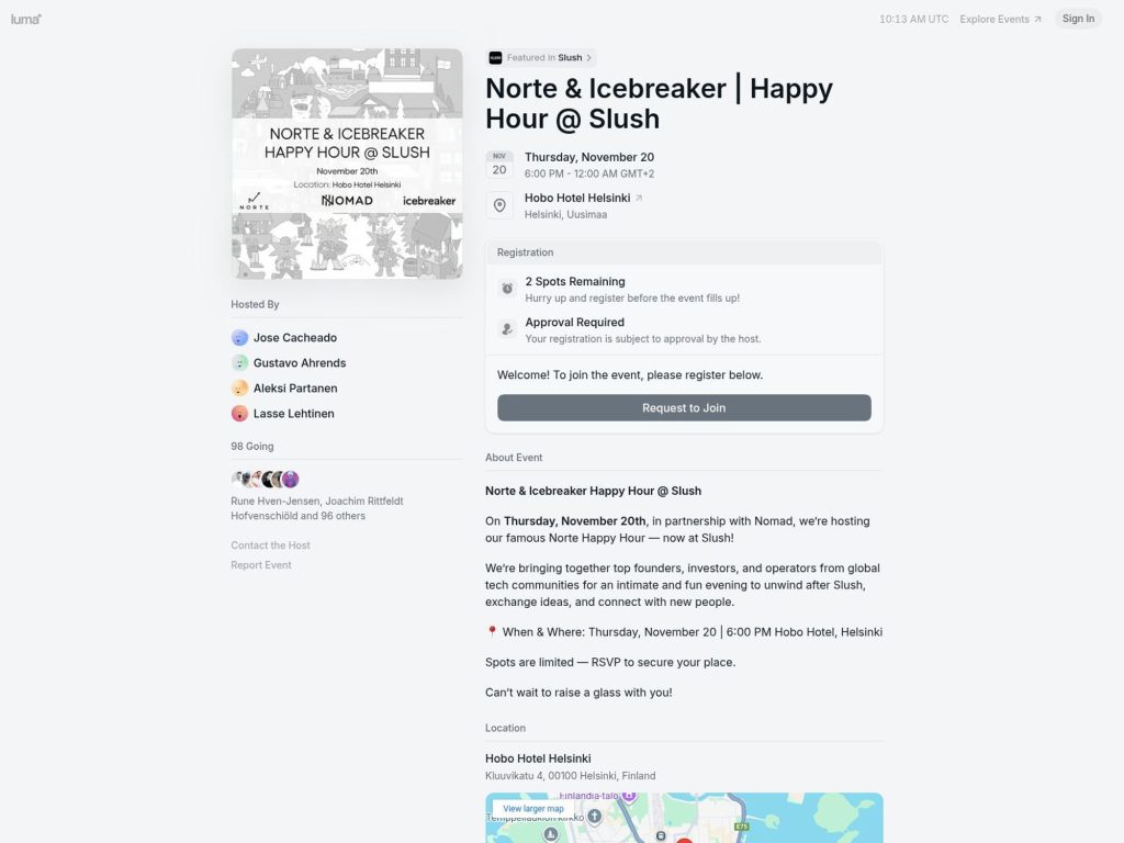 Norte & Icebreaker - Event screenshot