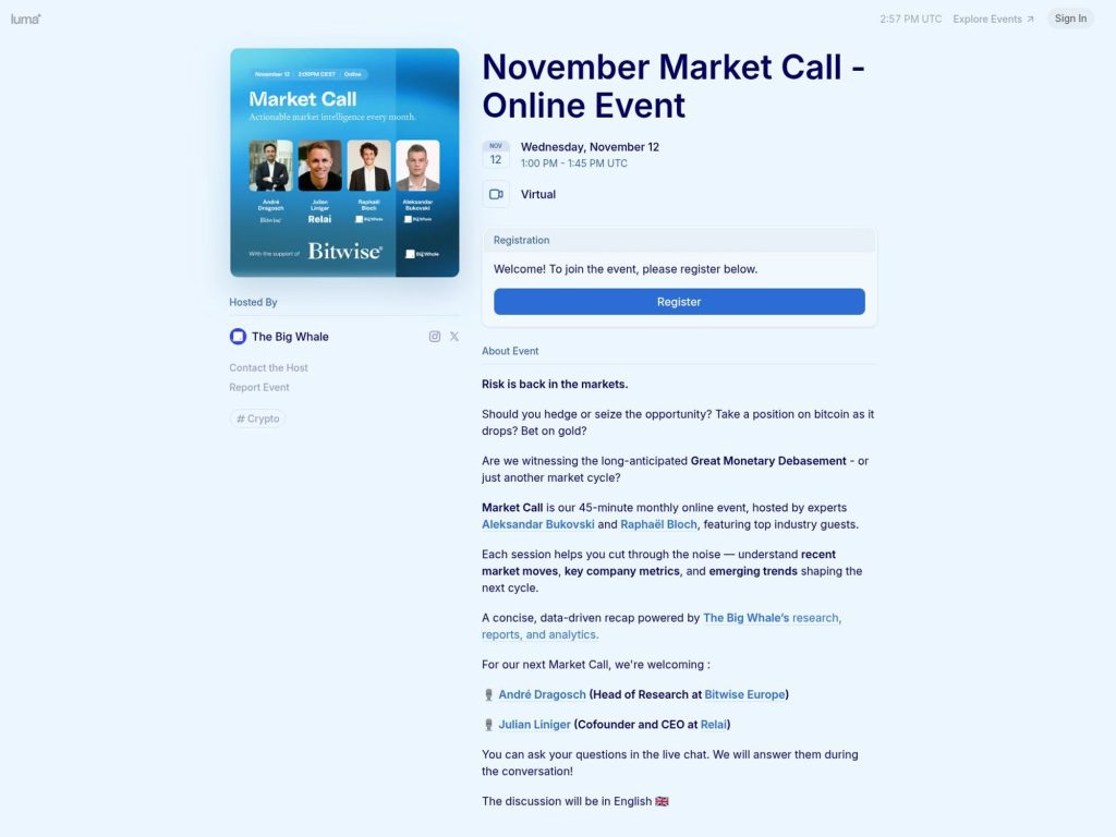 November Market Call - Event screenshot