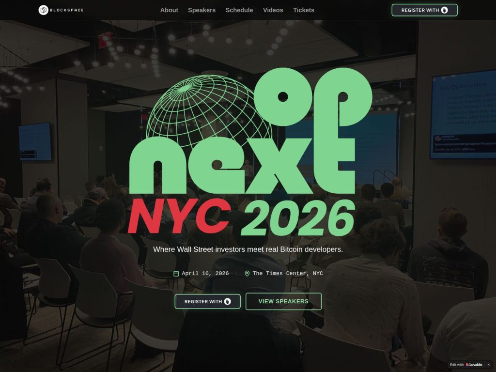 OPNEXT - Bitcoin's Scaling Conference website