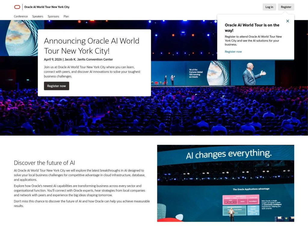 Oracle AI World Tour New York City website