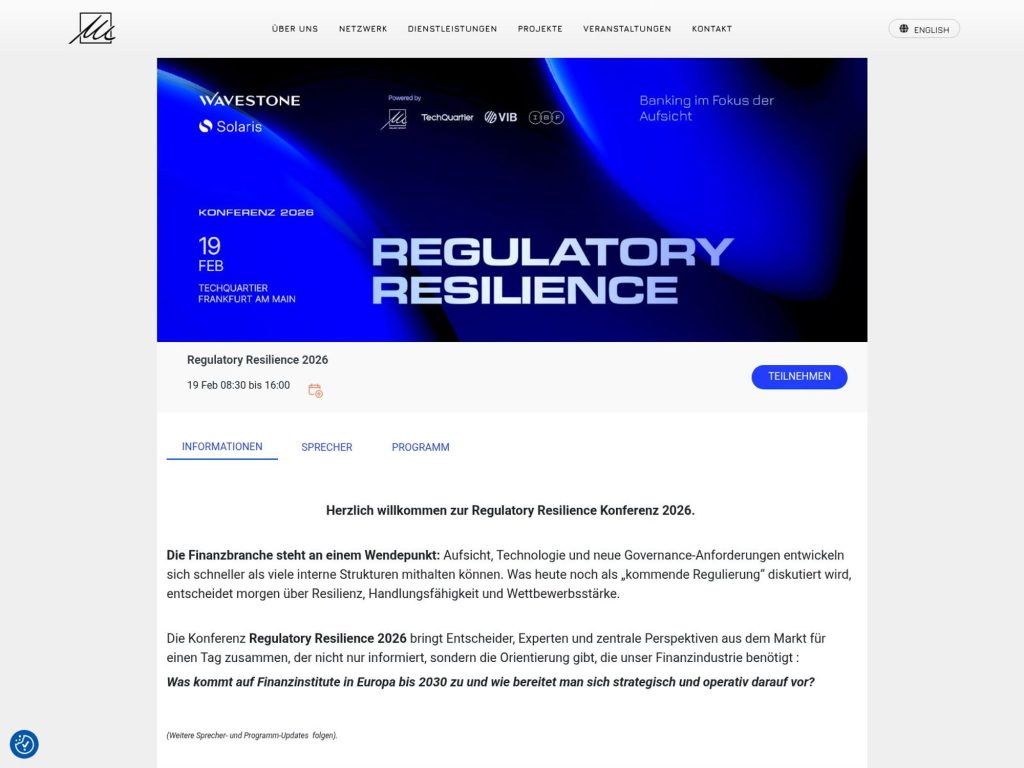 Regulatory Resilience 2026 website