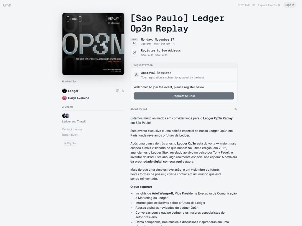 [Sao Paulo] Ledger Op3n Replay - Event screenshot