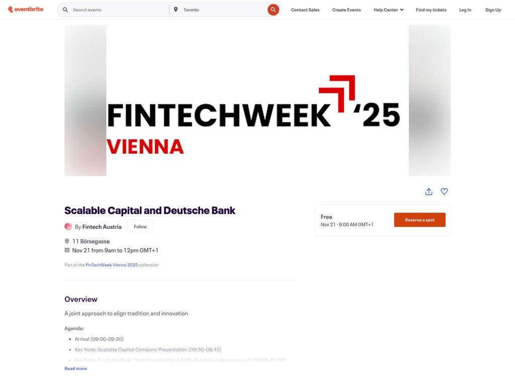 Scalable Capital and Deutsche Bank - Event screenshot