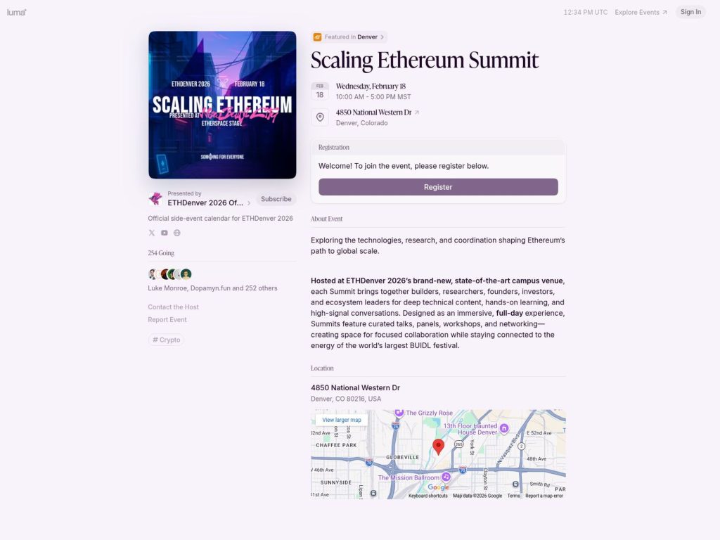Scaling Ethereum Summit website