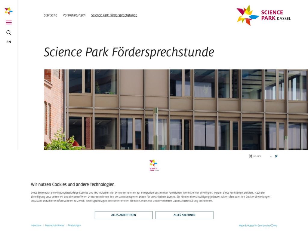 Science Park Fördersprechstunde - Event screenshot