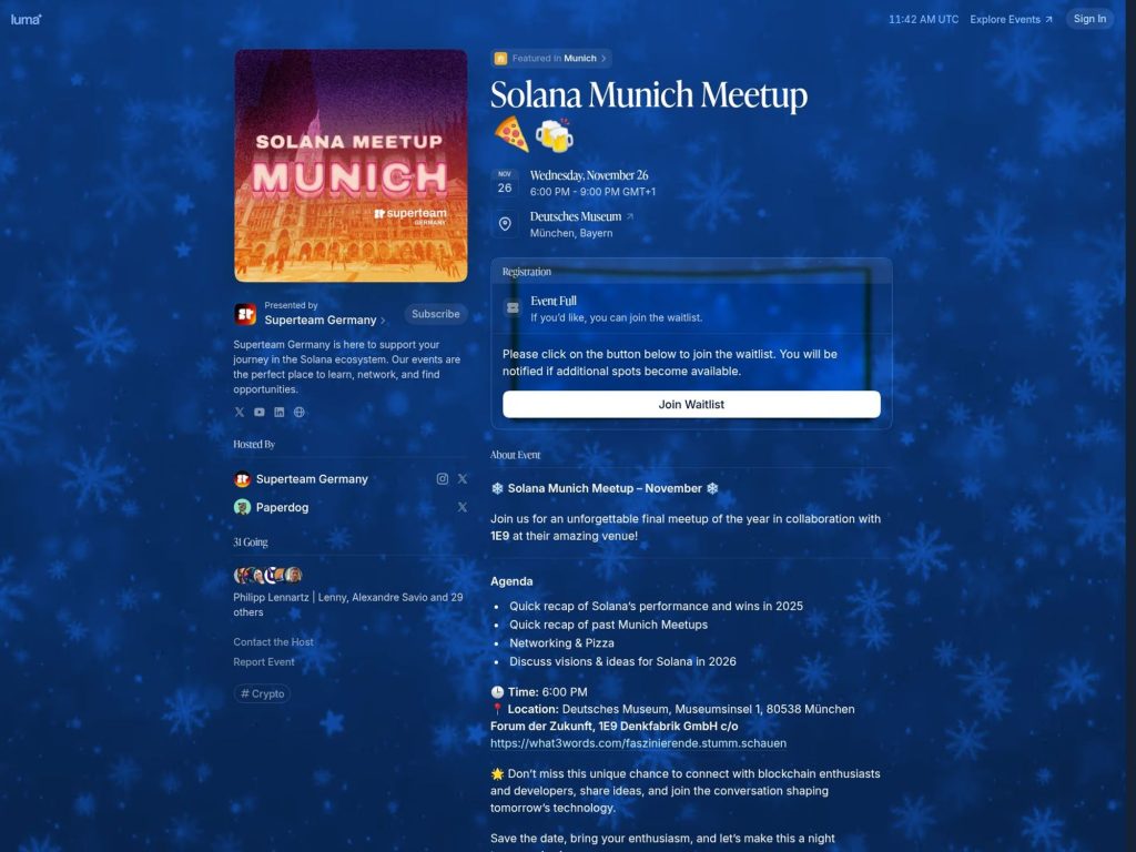 Solana Munich Meetup 🍕🍻 - Event screenshot