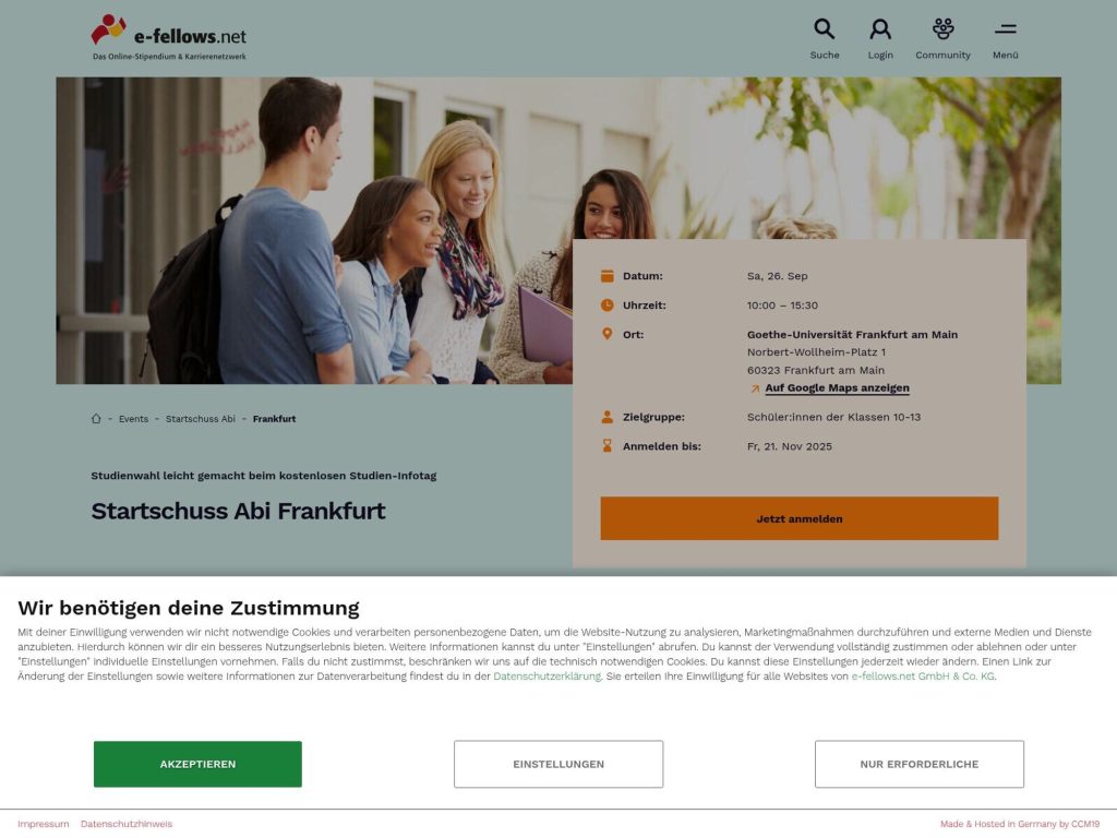 Startschuss Abi Frankfurt website