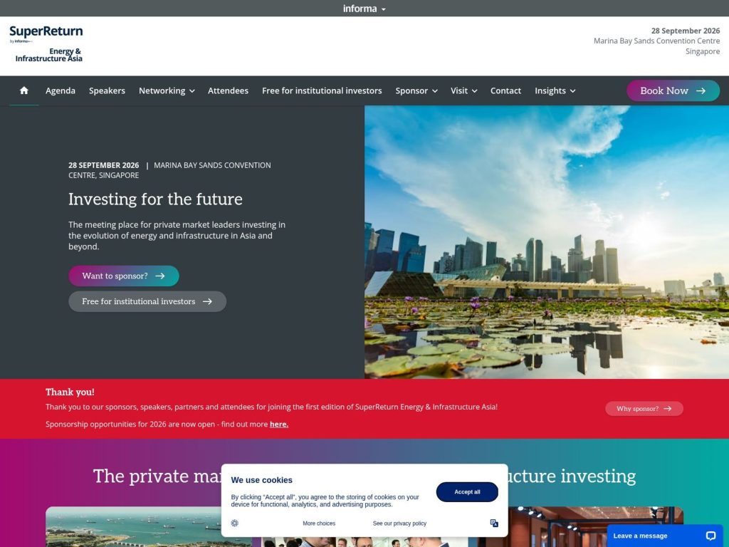 SuperReturn Energy and Infrastructure Asia website