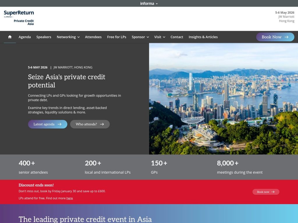 SuperReturn Private Credit Asia website