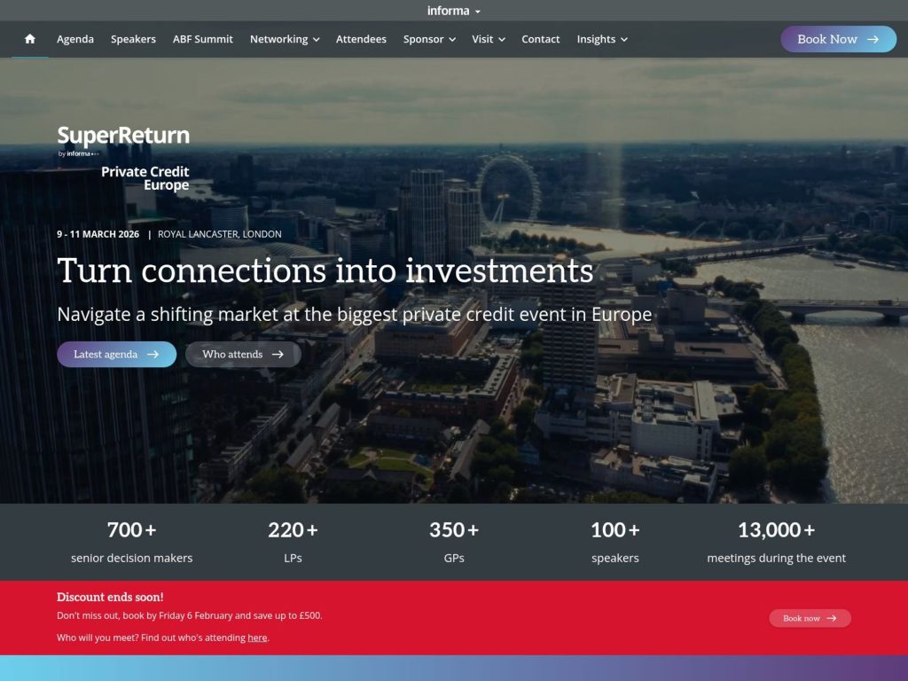 SuperReturn Private Credit North America website
