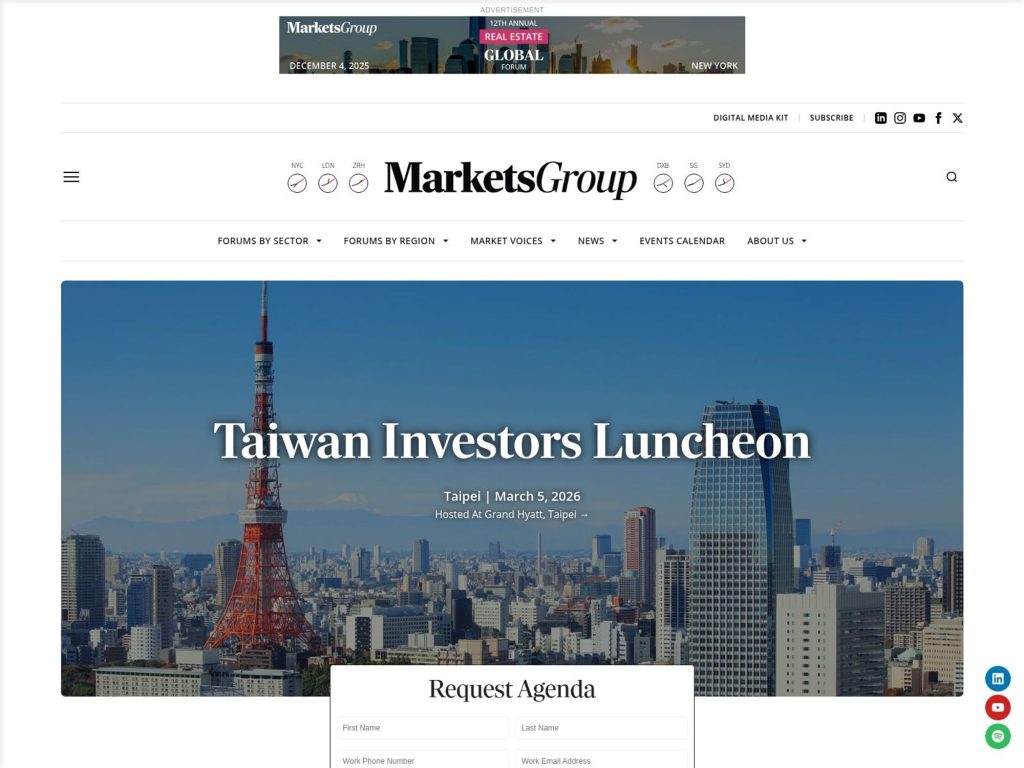 Taiwan Investors Luncheon website