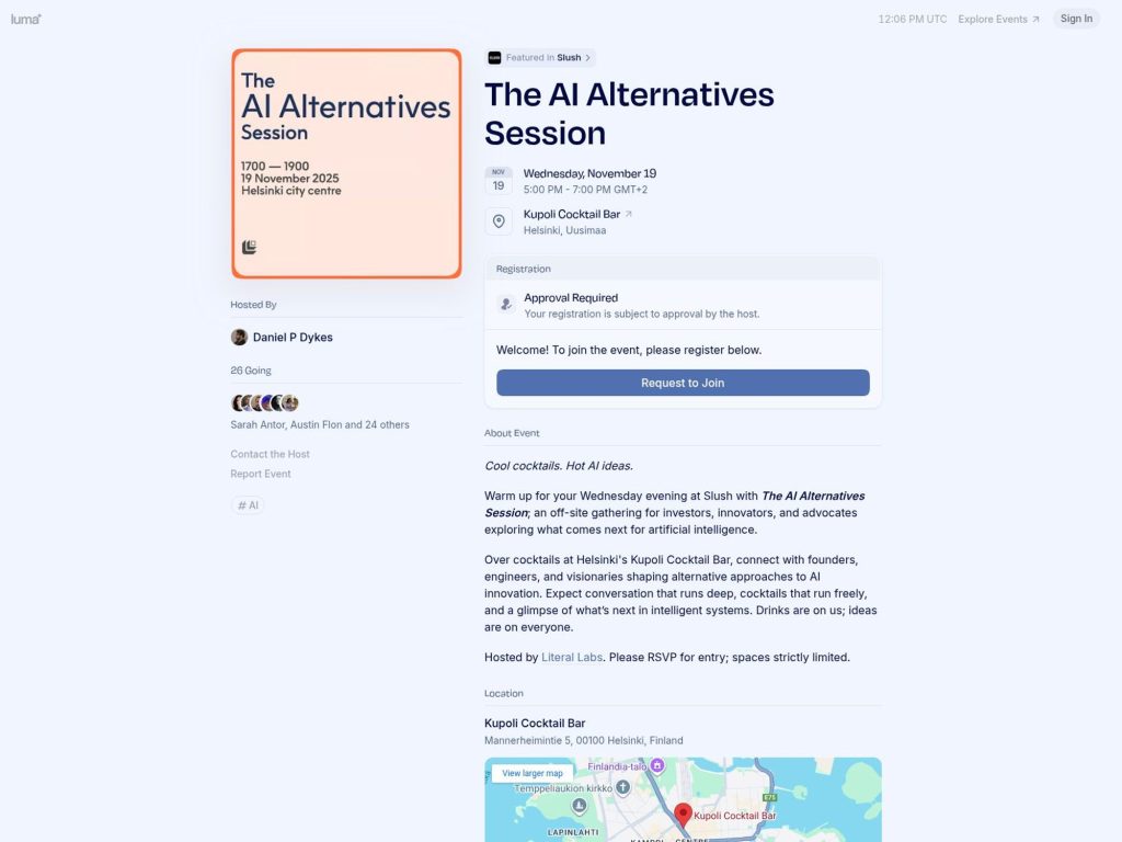 The AI Alternatives Session - Event screenshot