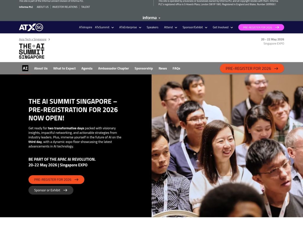 The AI Summit Singapore 2026 website