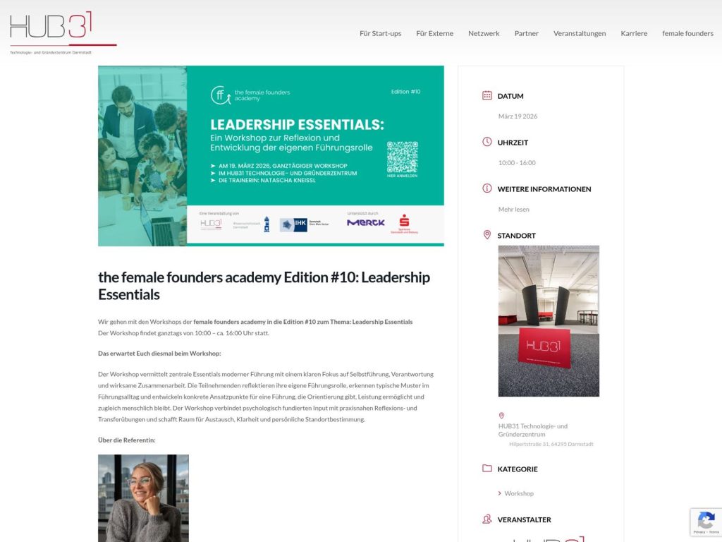 the female founders academy Edition #10: Leadership Essentials website