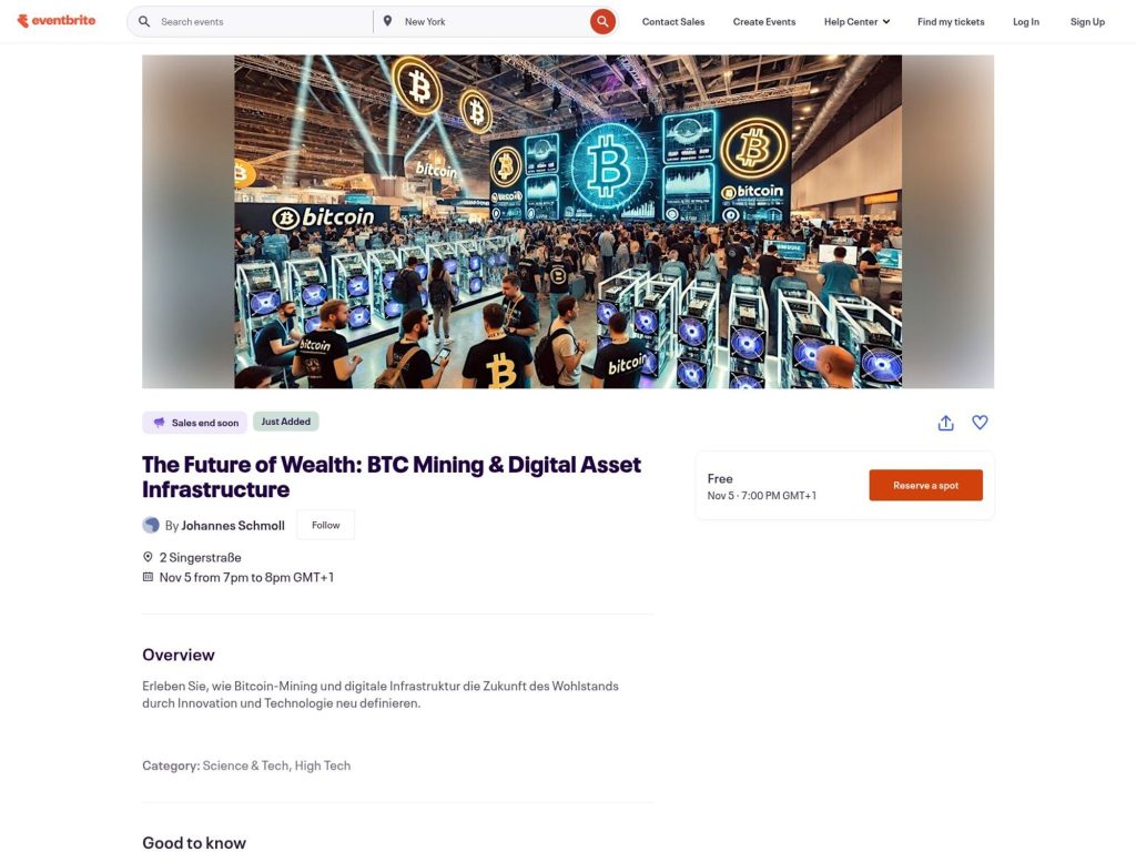 The Future of Wealth: BTC Mining & Digital Asset Infrastructure - Event screenshot