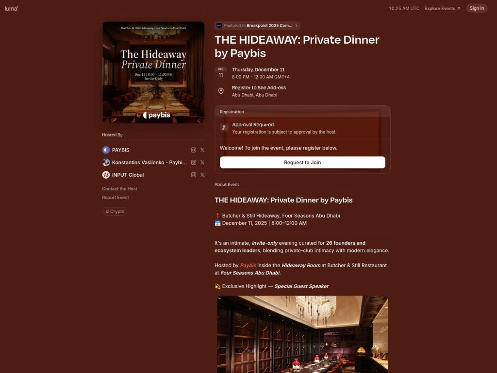 THE HIDEAWAY: Private Dinner image