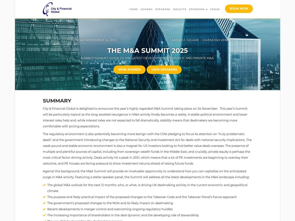 The M&A Summit 2025 - Event screenshot