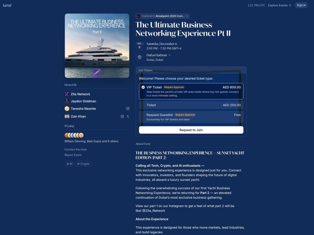 The Ultimate Business Networking Experience Pt II - Event screenshot