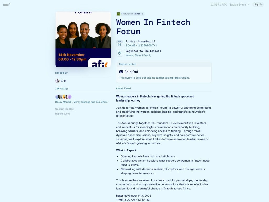 Women In Fintech Forum - Event screenshot