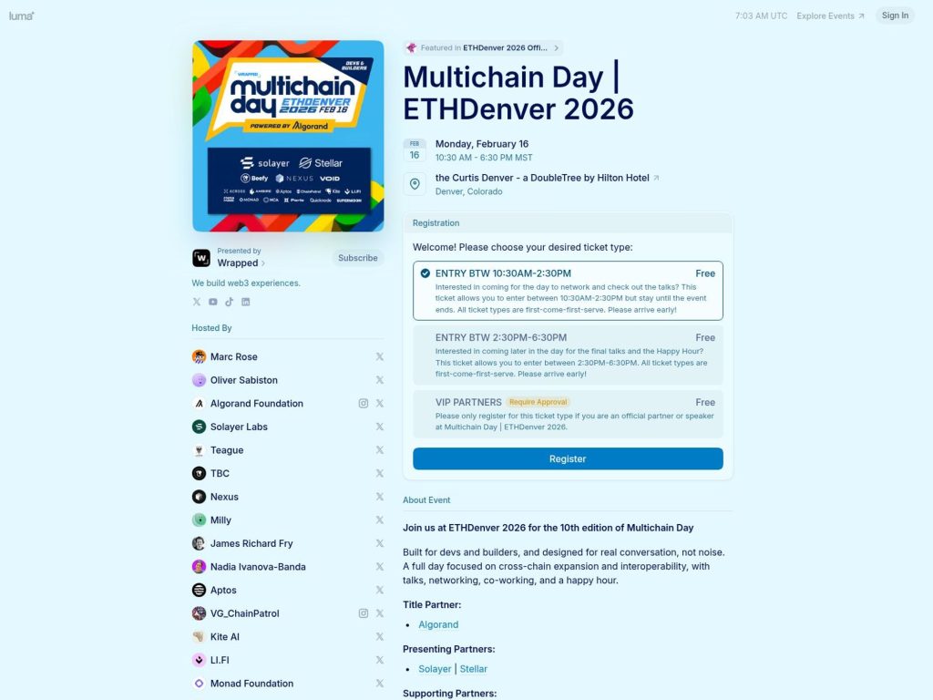 Wrapped Multichain Day @ETHDenver 2026 website