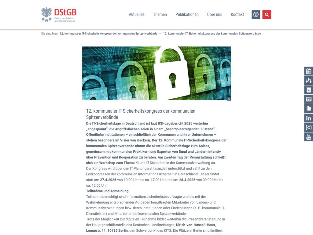 12. kommunaler IT-Sicherheitskongress der kommunalen Spitzenverbände image