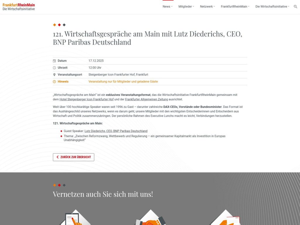 122. Wirtschaftsgespräche am Main website