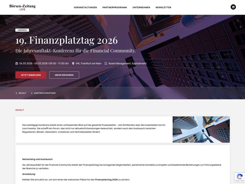 19. Finanzplatztag 2026 website