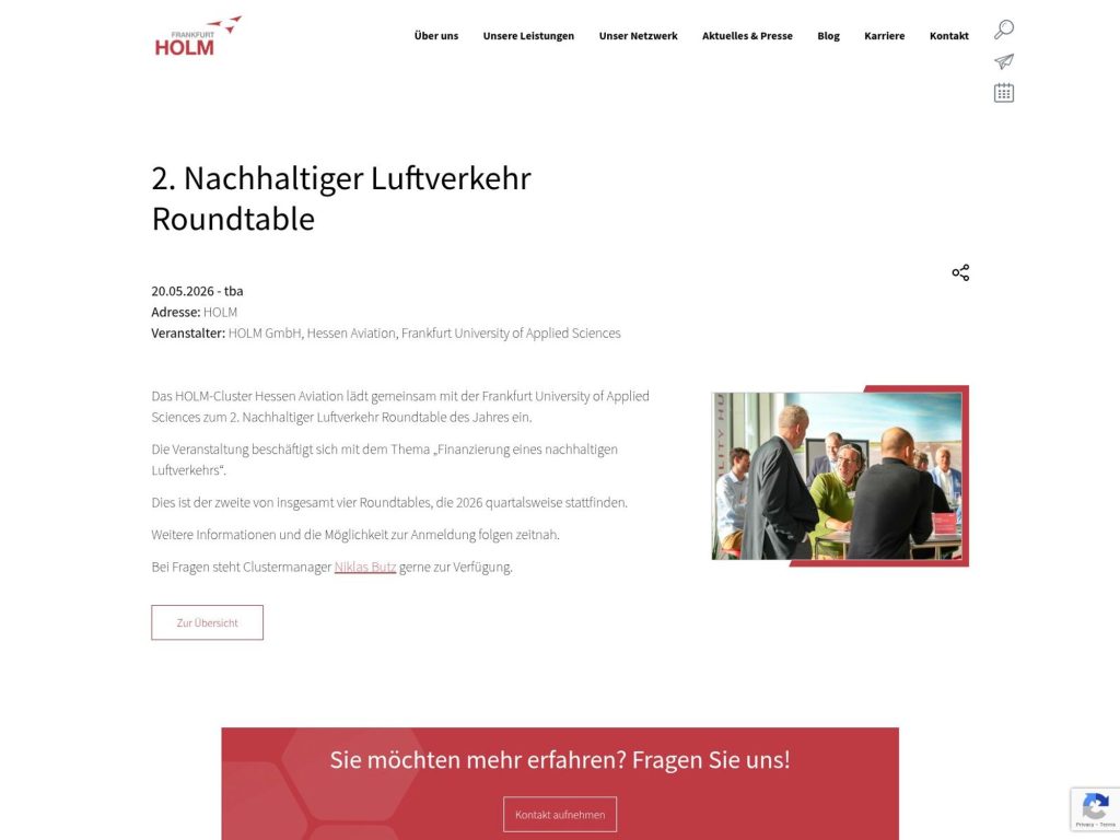 2. Nachhaltiger Luftverkehr Roundtable website