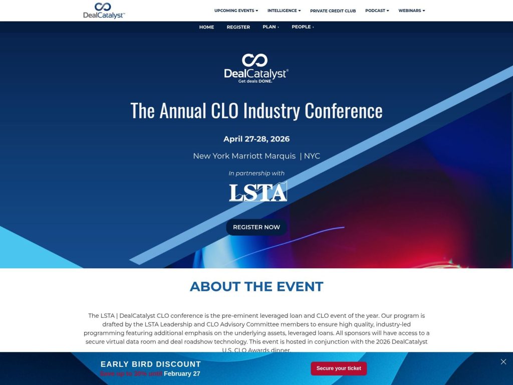 2026 DealCatalyst US Annual CLO Industry Conference website