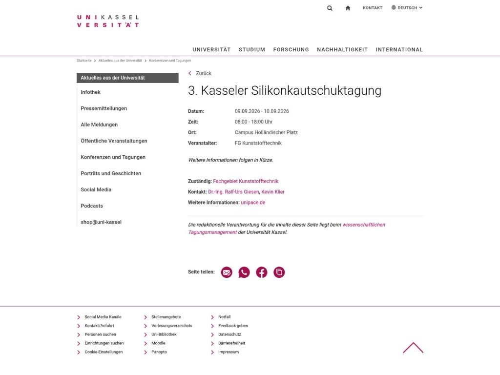 3. Kasseler Silikonkautschuktagung website