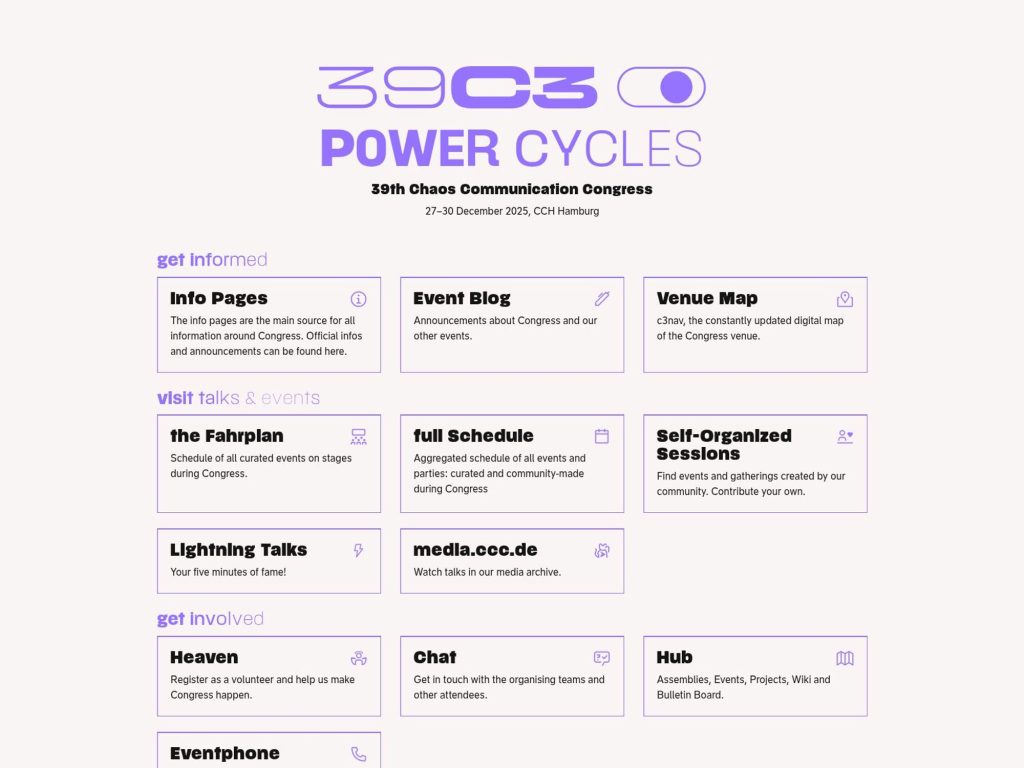 39th Chaos Communication Congress - Event screenshot