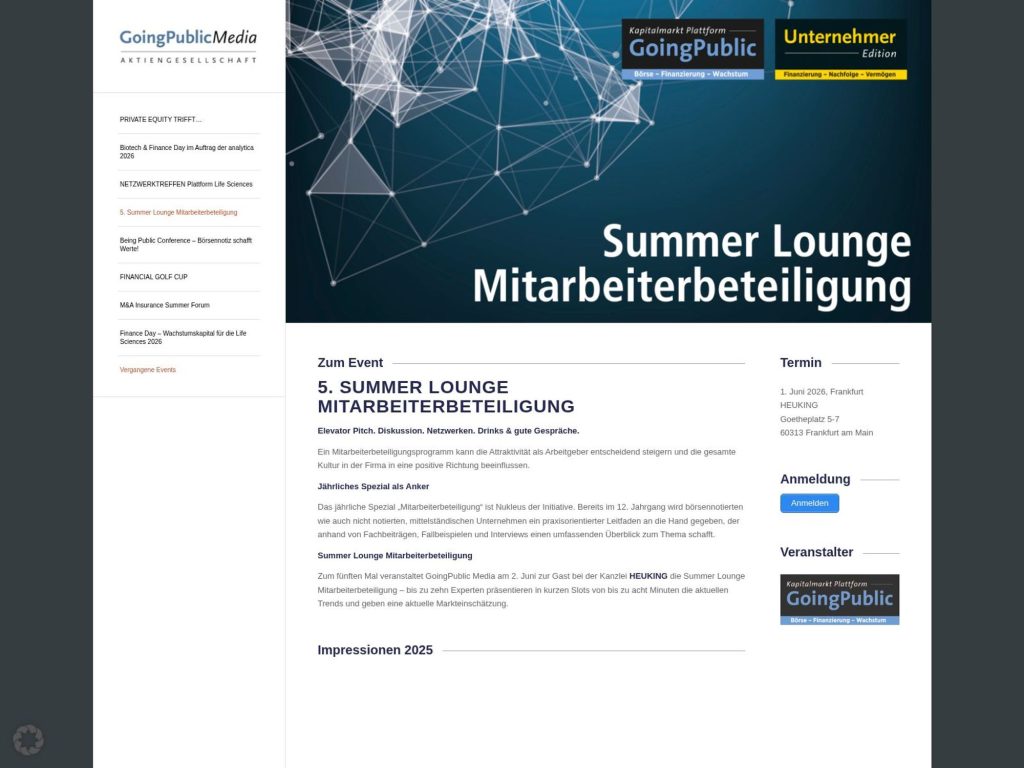 5. Summer Lounge Mitarbeiterbeteiligung website