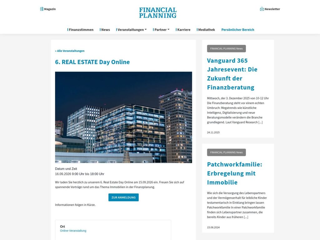 6. REAL ESTATE Day Online website