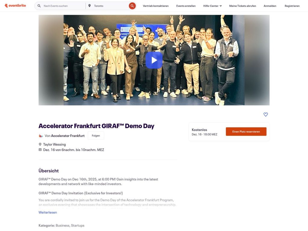 Accelerator Frankfurt GIRAF™ Demo Day image